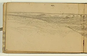 Studier af bjerglandskab ved hav by Niels Larsen Stevns