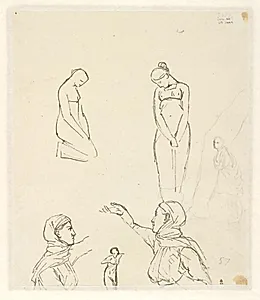 Studier af forskellige kvindefigurer by C.W. Eckersberg