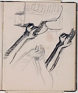 Studier af hænder. Skitser til Slagelse-fresken "Den barmhjertige Samaritan" by Niels Larsen Stevns