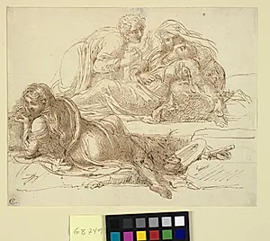 Studier af Maria og Maria Magdalene ved korset