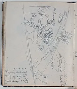 Studier af Odense Borger Compagni´s fane. Notater og farveangivelser by Niels Larsen Stevns