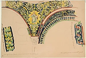 Studier af oldkristne motiver, samt notater. Ravenna by Niels Larsen Stevns