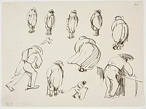 Studier af rygvendte figurer by J.A. Jerichau (II)