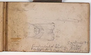 Studier af skulptur af liggende løve by Niels Larsen Stevns