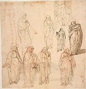 Studier af stående figurer by Ubekendt