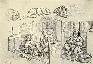 Studier af tyrk og lazzaron på en trappe by Wilhelm Marstrand
