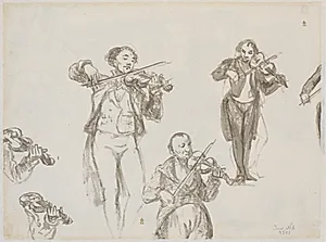 Studier af violinist by Wilhelm Marstrand
