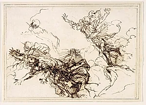 Studier til Empedokles' død by Salvator Rosa