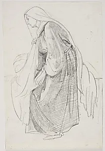 Studier til museets maleri "Jairi datter" (kms835) by Carl Bloch