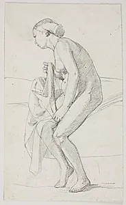 Studier til museets maleri "Jairi datter" (kms835) by Carl Bloch