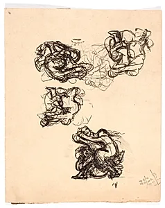 Studier til "To kvinder slås om en mand" by Oluf Hartmann