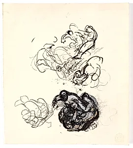 Studier til "To kvinder slås om en mand" by Oluf Hartmann