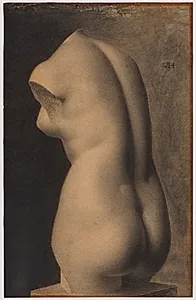 Studietegning efter en gipsafstøbning efter en antik græsk Afrodite, torso fra o. 500 f.Kr. by Vilhelm Hammershøi