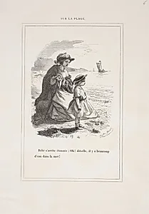 Sur la plage by Louis Paul Pierre Dumont