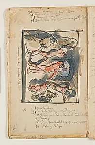 "Susanne for det tænkte Råd". Udkast til eller studie efter kunstnerens maleri med samme motiv by J.A. Jerichau (II)