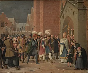 Svend Estridsen og biskop Vilhelm by Wilhelm Marstrand