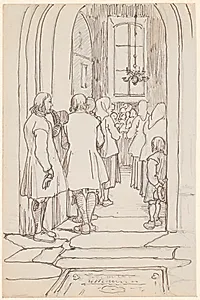 Svenske bønder til gudstjeneste by Wilhelm Marstrand