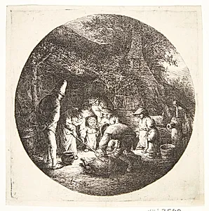 Svinet slagtes by Adriaen van Ostade