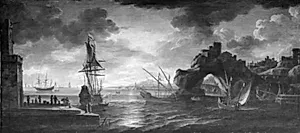 Sydlandsk havn by Salvator Rosa