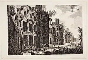 Sydmuren i Frigidariet i Diocletian's termer by Giovanni Battista Piranesi