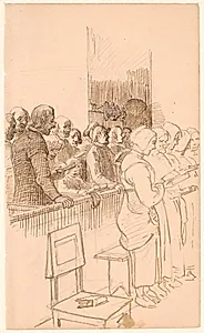 Syngende svenske bønder i en kirke by Wilhelm Marstrand