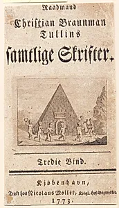 Syv børn danser foran pyramide by J.F. Clemens