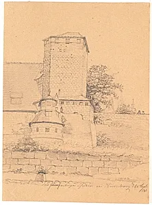 Tårnbygning. Nürnberg by Wilhelm Bendz