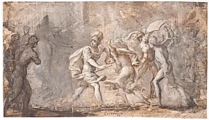 Tarpeia knuses under Sabinernes skjolde