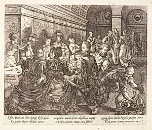 Tarquinius Collatinus' banket by Hendrick Goltzius