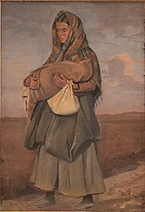 Taterkvinde med sit barn på heden by Hans Smidth