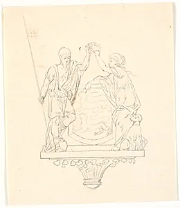 Taushed og troskab bekranser det slesvigske vaaben by J.F. Clemens