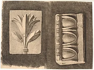 Tegning efter gips. To ornamentale fragmenter by Joakim Skovgaard