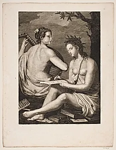 Terpsichore et Kalliope by Gerhard Ludvig Lahde