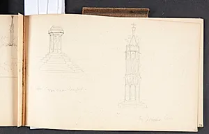 The White Cross, Hereford, og The Gloucester High Cross by Agnes Slott-Møller