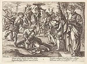 Thomas' martyrium by Hendrick Goltzius