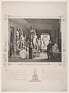Thorvaldsen i sit atelier by Ferdinand Richardt