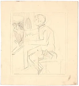 Thorvaldsen modellerer "Natten" by Poul S. Christiansen