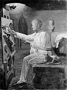 Thorvaldsen modellerer "Natten" by Poul S. Christiansen