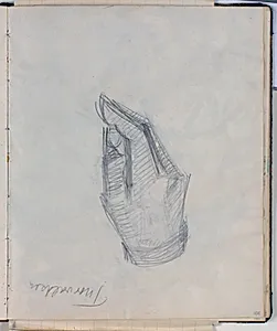 Thorvaldsens højre hånd. Skitse til "Engen ved Nysø" by Niels Larsen Stevns