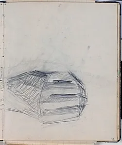 Thorvaldsens venstre hånd. Skitse til "Engen ved Nysø" by Niels Larsen Stevns