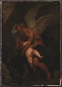 Tiden, der klipper Amors vinger by Caspar Netscher