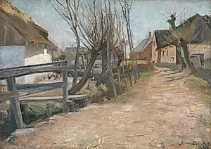 Tidlig forårsdag i Glostrup by Albert Gottschalk