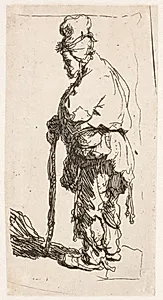 Tigger, der læner sig til en stok by Rembrandt van Rijn