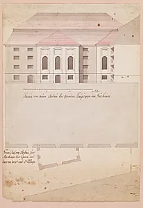 Tilbygning til Komediehuset til operadekorationer by Niels Eigtved