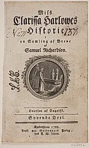 Titelblad med vignet til S. Richardson: "Miss Clarissa Harlowes Historie", syvende del by Georg Christian Schule