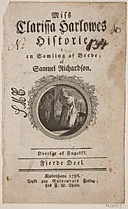 Titelblad med vignet til S. Richardson: "Miss Clarissa Harlowes Historie", fjerde del by Georg Christian Schule