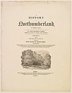 Titelblad til "A history of Northumberland"
