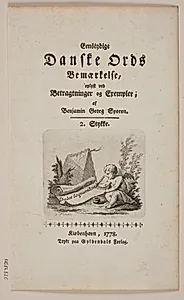 Titelblad til B. G. Sporon "Entydige Danske Ords Bemærkelse" by Georg Haas