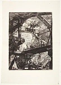 Titelblad til Carceri d'invenzione (Imaginære fængsler) by Giovanni Battista Piranesi