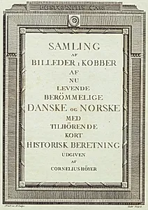 Titelblad til Cornelius Höyers, Samling af billeder... by Bradt, F.L.